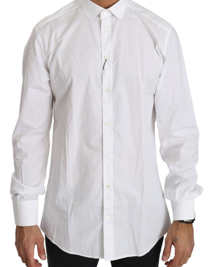 Dolce & Gabbana White Cotton Long Sleeve Top Shirt