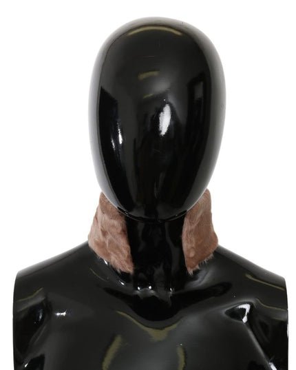 Dolce & Gabbana Beige Fur Neck Collar Lambskin Scarf