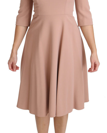 Dolce & Gabbana Pink 3/4 Sleeves A-line Viscose Dress