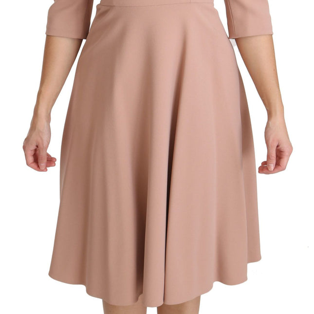 Dolce & Gabbana Pink 3/4 Sleeves A-line Viscose Dress