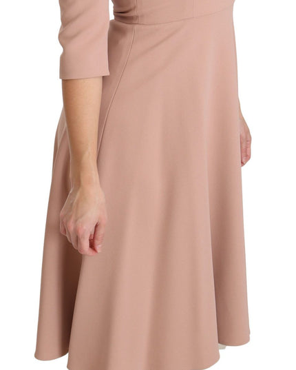 Dolce & Gabbana Pink 3/4 Sleeves A-line Viscose Dress