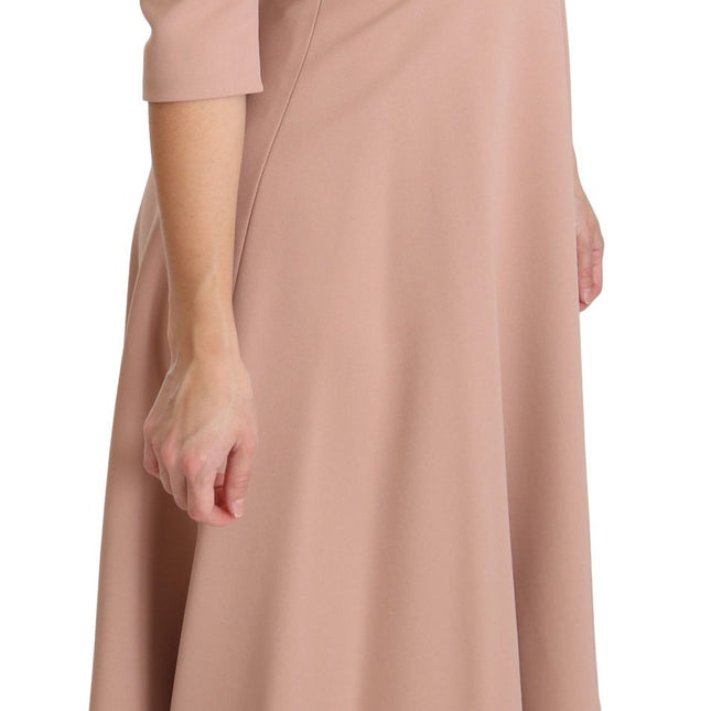 Dolce & Gabbana Pink 3/4 Sleeves A-line Viscose Dress