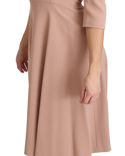 Dolce & Gabbana Pink 3/4 Sleeves A-line Viscose Dress