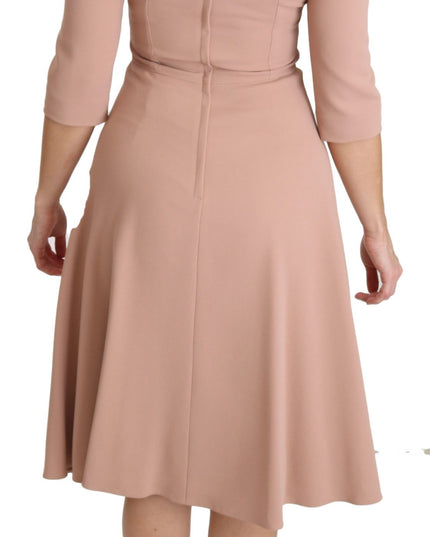 Dolce & Gabbana Pink 3/4 Sleeves A-line Viscose Dress