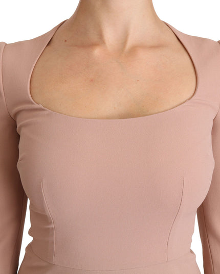 Dolce & Gabbana Pink 3/4 Sleeves A-line Viscose Dress