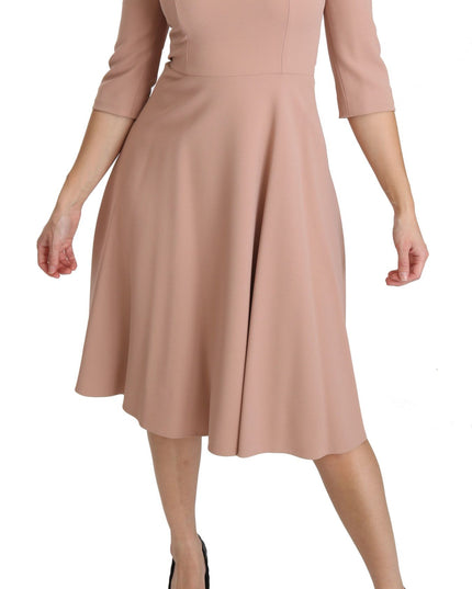 Dolce & Gabbana Pink 3/4 Sleeves A-line Viscose Dress