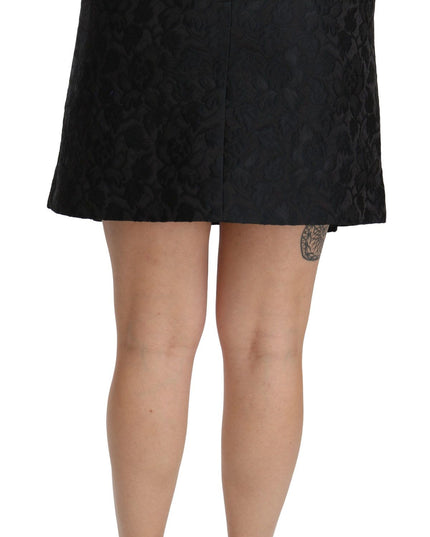 Dolce & Gabbana Black Crystal Embellished High Waist Skirt