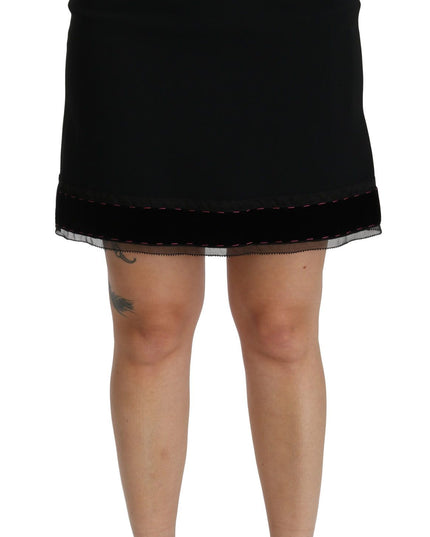 Dolce & Gabbana Black A-line High Waist Mini Viscose Skirt
