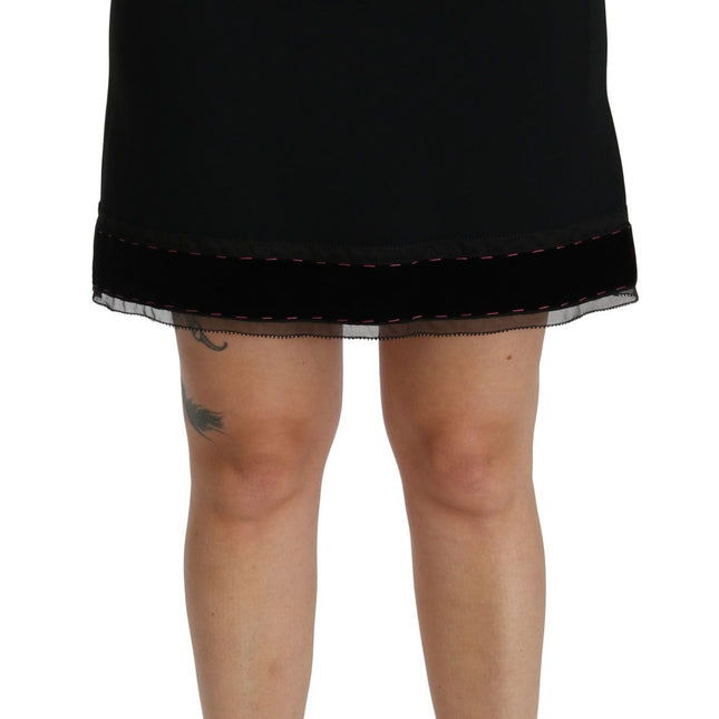 Dolce & Gabbana Black A-line High Waist Mini Viscose Skirt