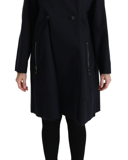 Dolce & Gabbana Coat Blue Cotton Women Trench Jacket