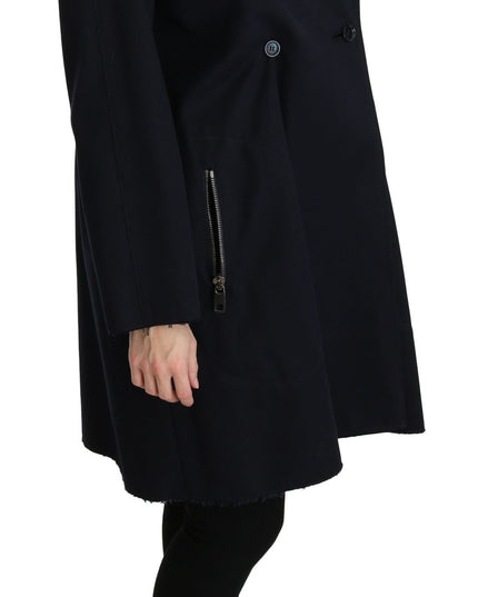 Dolce & Gabbana Coat Blue Cotton Women Trench Jacket
