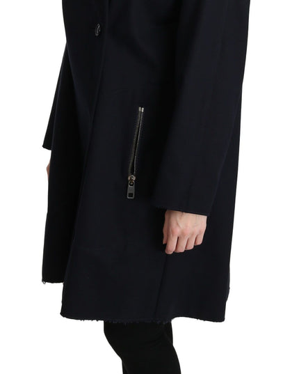 Dolce & Gabbana Coat Blue Cotton Women Trench Jacket