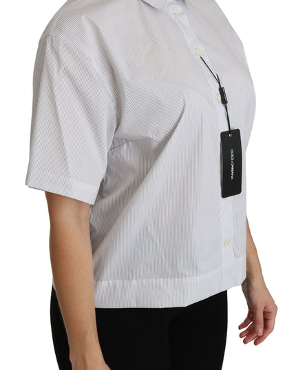 Dolce & Gabbana White Collared Short Sleeve Polo Shirt Top