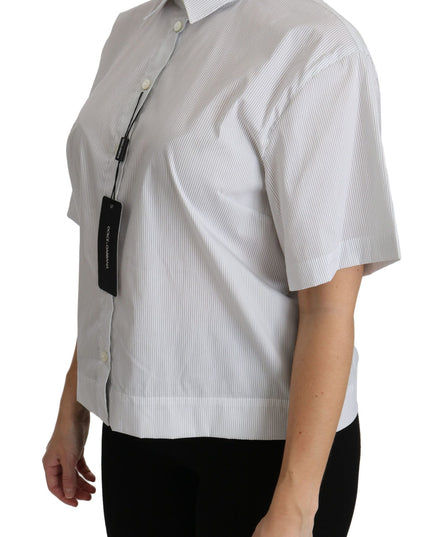 Dolce & Gabbana White Collared Short Sleeve Polo Shirt Top