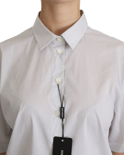 Dolce & Gabbana White Collared Short Sleeve Polo Shirt Top
