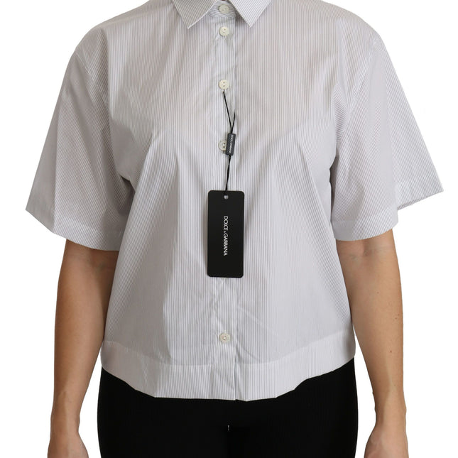 Dolce & Gabbana White Collared Short Sleeve Polo Shirt Top