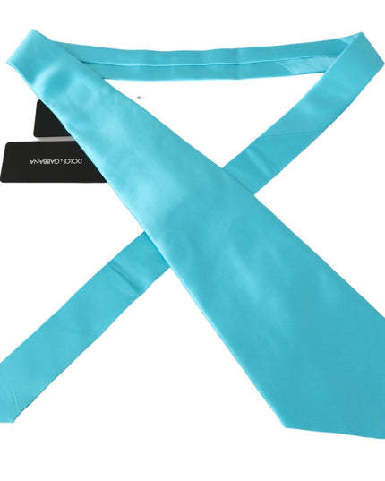 Dolce & Gabbana Light Blue Wide Mens Necktie Accessory 100% Silk Tie