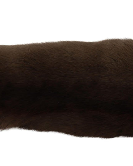 Dolce & Gabbana Brown Elbow Length Finger Less Fur Gloves