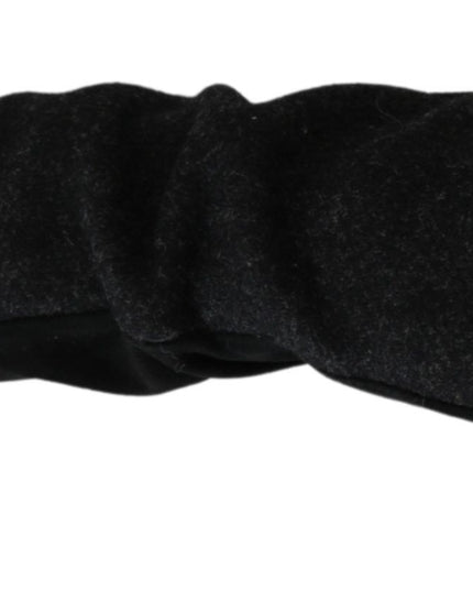 Dolce & Gabbana Black Gray Mid Arm Length Mittens Wool  Gloves