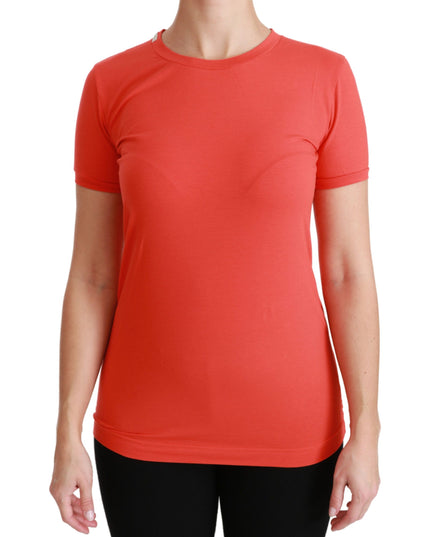 Dolce & Gabbana Red Crewneck Short Sleeve T-shirt Cotton Top