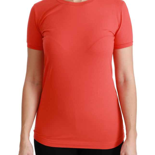 Dolce & Gabbana Red Crewneck Short Sleeve T-shirt Cotton Top