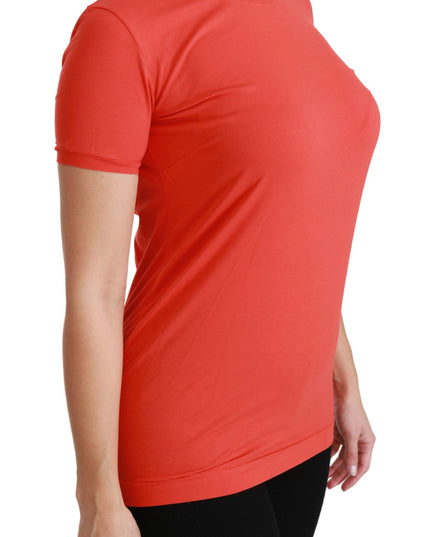 Dolce & Gabbana Red Crewneck Short Sleeve T-shirt Cotton Top