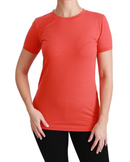 Dolce & Gabbana Red Crewneck Short Sleeve T-shirt Cotton Top