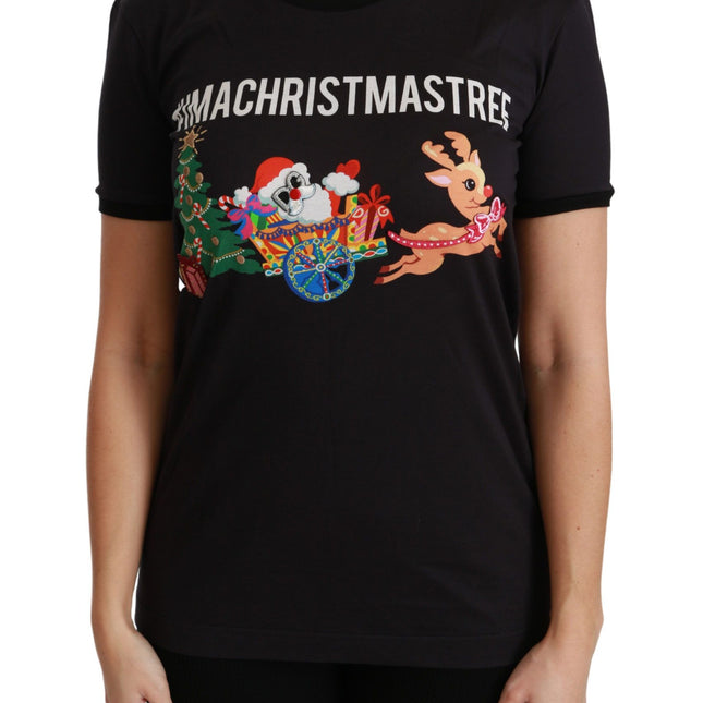 Dolce & Gabbana Black #ImAChristmasTree Crewneck Top T-shirt