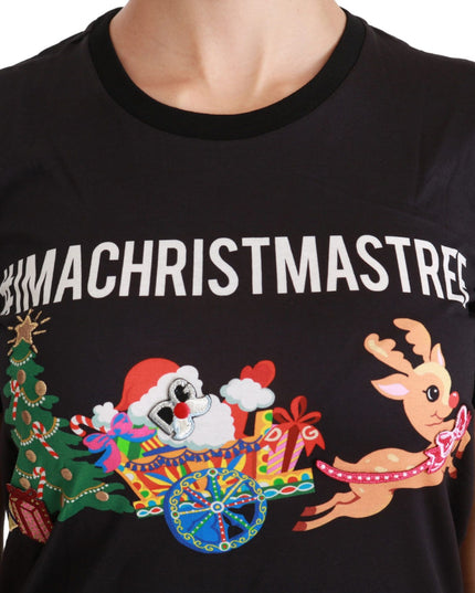 Dolce & Gabbana Black #ImAChristmasTree Crewneck Top T-shirt