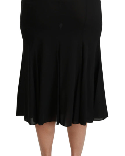 Dolce & Gabbana Black High Waist Mermaid Midi Silk Skirt