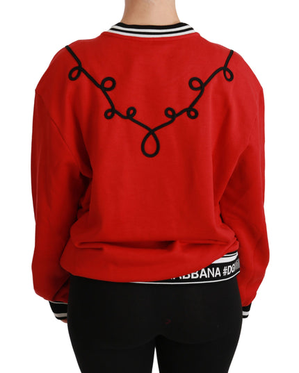 Dolce & Gabbana Red Queen Sequined Love Pullover Sweater