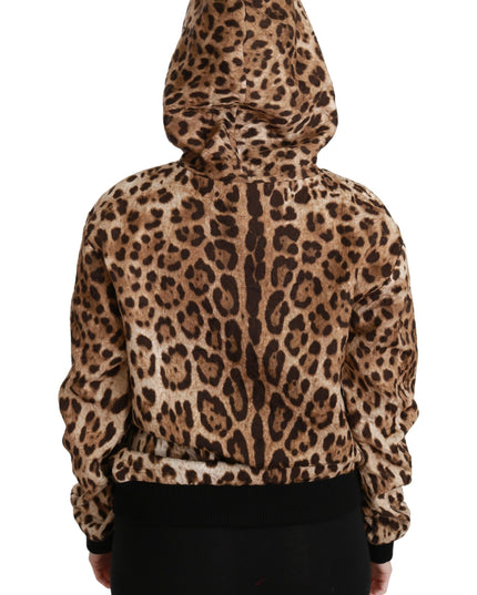 Dolce & Gabbana Brown Hooded Studded Ayers Leopard Sweater