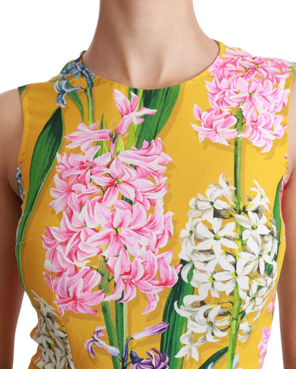Dolce & Gabbana Yellow Floral Stretch Top Tank Blouse