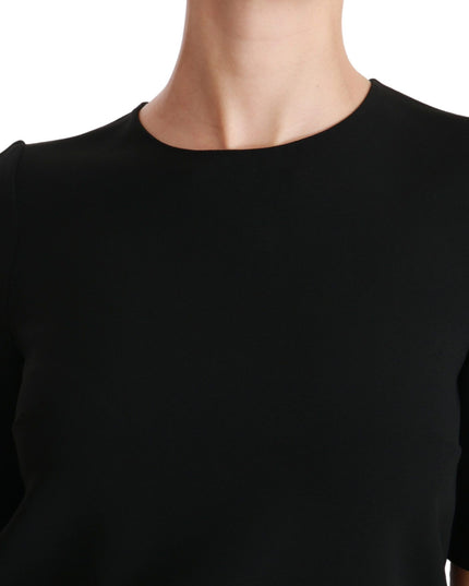 Dolce & Gabbana Black Short Sleeve Casual Top Stretch Blouse