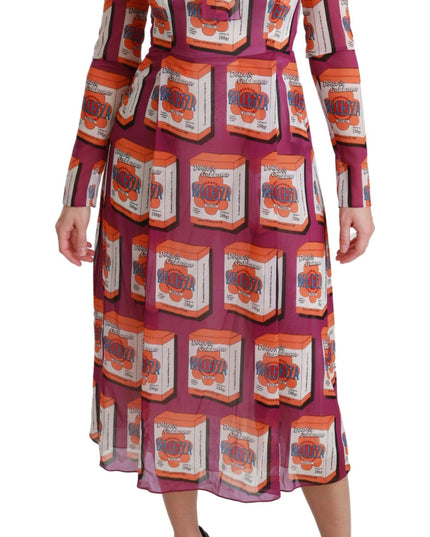 Dolce & Gabbana Purple Silk Bellezza A-Line Gown Dress