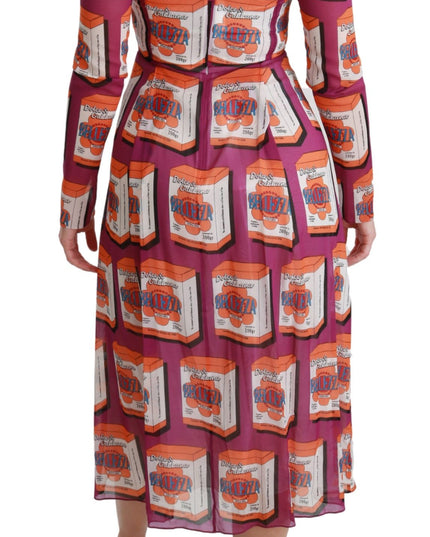 Dolce & Gabbana Purple Silk Bellezza A-Line Gown Dress