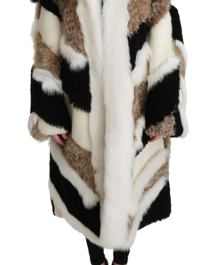 Dolce & Gabbana Sheep Fur Shearling Cape Jacket Coat
