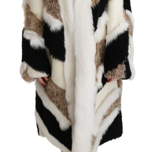 Dolce & Gabbana Sheep Fur Shearling Cape Jacket Coat