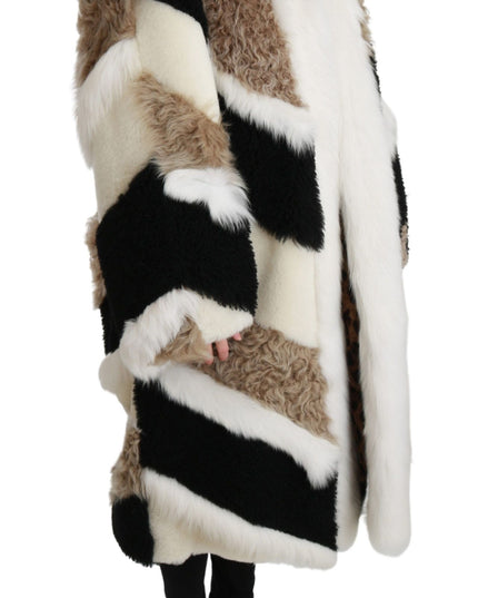 Dolce & Gabbana Sheep Fur Shearling Cape Jacket Coat