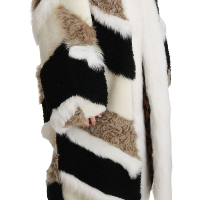 Dolce & Gabbana Sheep Fur Shearling Cape Jacket Coat