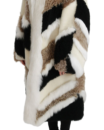 Dolce & Gabbana Sheep Fur Shearling Cape Jacket Coat