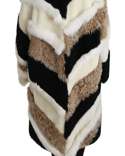 Dolce & Gabbana Sheep Fur Shearling Cape Jacket Coat