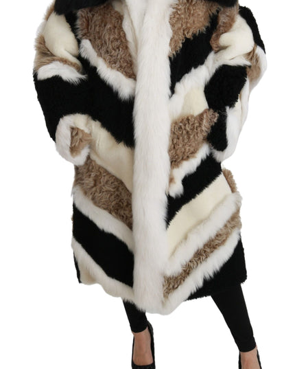 Dolce & Gabbana Sheep Fur Shearling Cape Jacket Coat