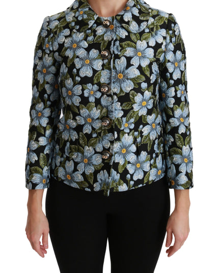 Dolce & Gabbana Multicolor Floral Blazer Coat Polyester Jacket