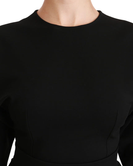 Dolce & Gabbana Black Bodycon Sheath Midi Stretch Dress