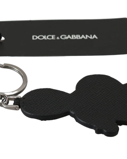 Dolce & Gabbana Leather Dominico Stefano #DGFAMILY Logo Badge Keychain