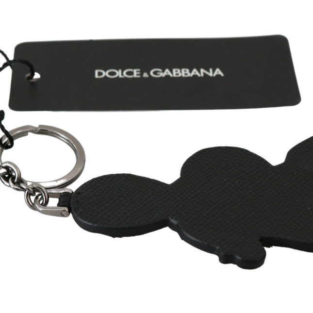 Dolce & Gabbana Leather Dominico Stefano #DGFAMILY Logo Badge Keychain