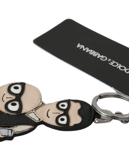 Dolce & Gabbana Leather Dominico Stefano #DGFAMILY Logo Badge Keychain