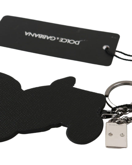 Dolce & Gabbana Leather Dominico Stefano SICILY WESTERN Badge Keychain