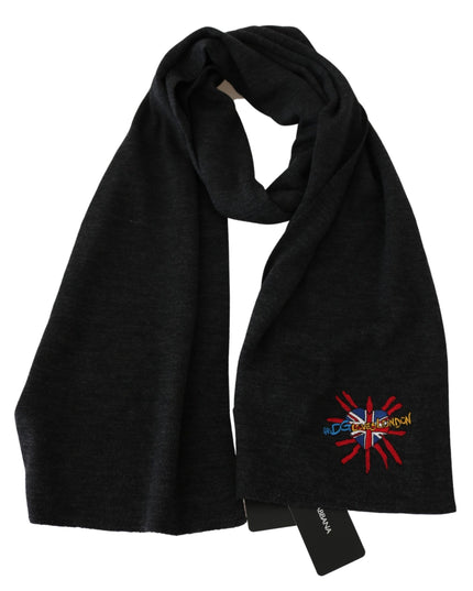 Dolce & Gabbana Gray #DGLovesLondon Wool Wrap Wool Scarf